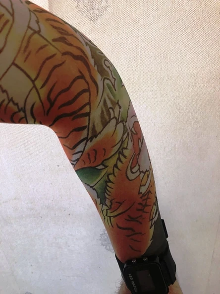 Çift Kol Giyilebilir Dövme Panter Desenler Tattoo Sleeve ürün görseli 1