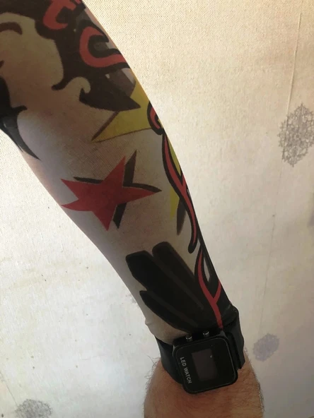 Çift Kol Giyilebilir Dövme Yıldız Desenler Tattoo Sleeve ürün görseli 1