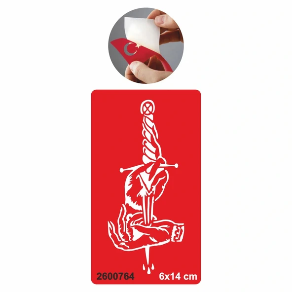 Elimde Hançer Bıçak Dövme Geçici Şablonu Kına Deseni Tattoo Geçici Dövme Şablonları Kına Kalıpları ürün görseli 1