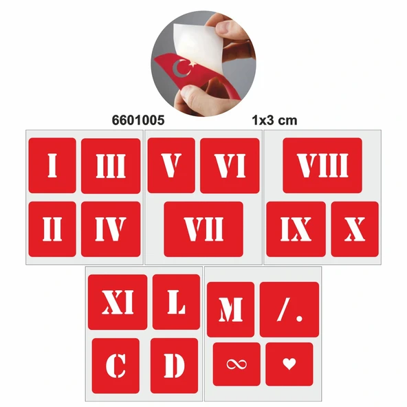 Roma Rakamı 5'li Set Dövme Kına Şablonu ürün görseli 1