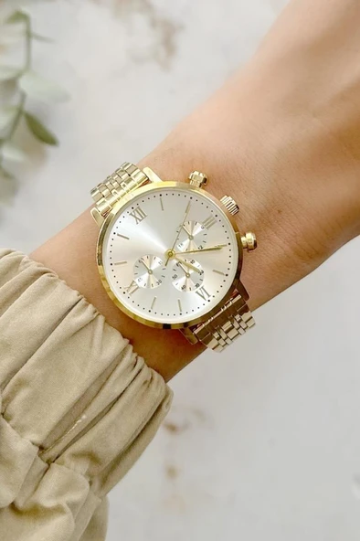 Massa Gold İçi Gümüş Kadın Kol Saati