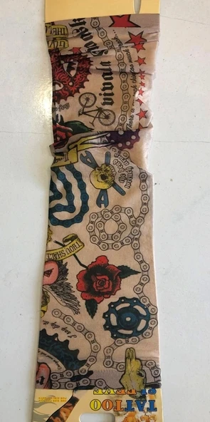 Çift Kol Giyilebilir Dövme Yazılı Desenler Tattoo Sleeve - Resim 2