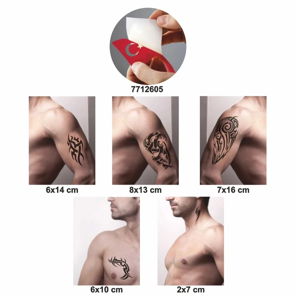 Asi Triballer 5 li Set Geçici Dövme Kına Şablonu - Resim 2