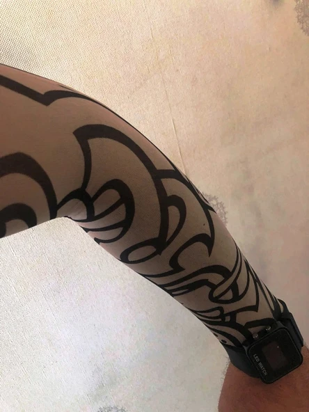 Çift Kol Giyilebilir Dövme Tribalci Desenler Tattoo Sleeve