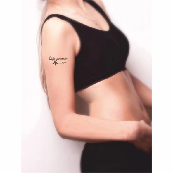 Hayat Devam Ediyor Tattoo Geçici Dövme Şablonları Kına Kalıpları - Resim 2