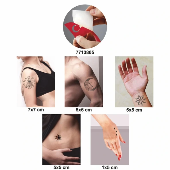 Öte Alemler 5 li Set Geçici Dövme Kına Şablonu - 2