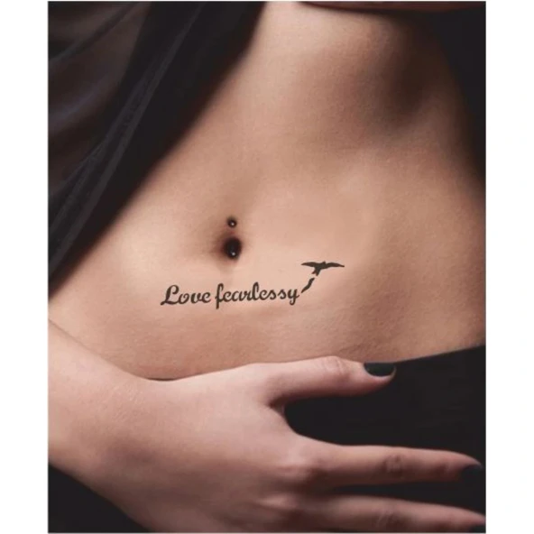 Korkusuzca Sev! Tattoo Geçici Dövme Şablonları Kına Kalıpları - Resim 2