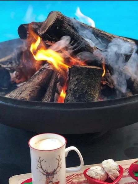 Fumolio Fuji QUADRA Odunluklu Ateş Çukuru & Bahçe Masası - Resim 2