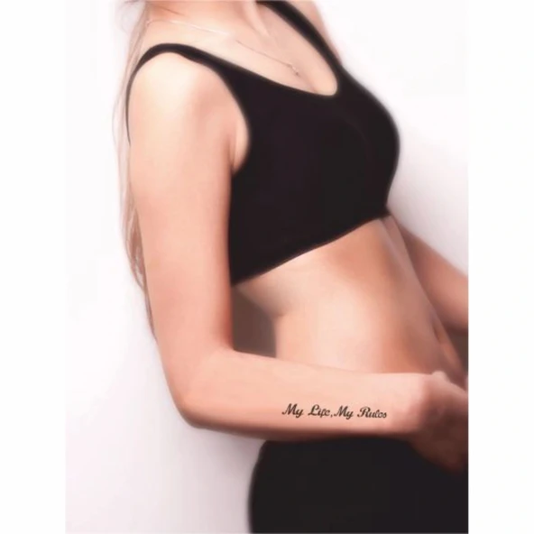 Benim Hayatım Benim Kurallarım Tattoo Geçici Dövme Şablonları Kına Kalıpları - Resim 2