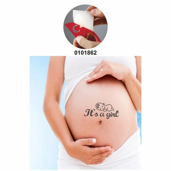 Baby Shower-It's A Girl  Tattoo Geçici Dövme Şablonları Kına Kalıpları - Resim 2
