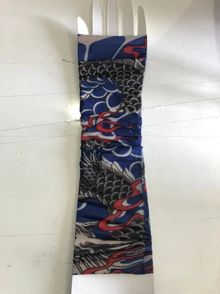 Giyilebilir Dövme Ejderha Dövmesi Çift Kol - Resim 4