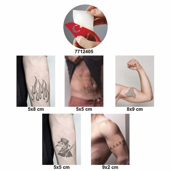 Herşey Konrol Altında 5 li Set Geçici Dövme Kına Şablonu - Resim 2