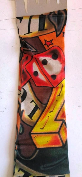 Çift Kol Giyilebilir Dövme Zarlı Desenler Tattoo Sleeve - Resim 2