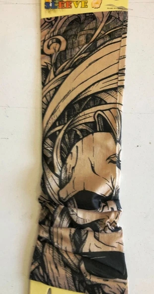 Çift Kol Giyilebilir Dövme İskeletli Desenler Tattoo Sleeve - Resim 2