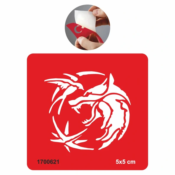 Tribal Kurt  Tattoo Geçici Dövme Şablonları Kına Kalıpları ürün görseli 1