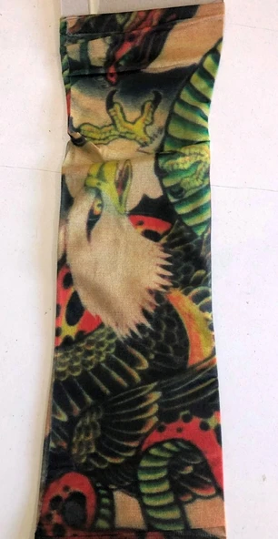 Çift Kol Giyilebilir Dövme Kartallı Desenler Tattoo Sleeve - Resim 2