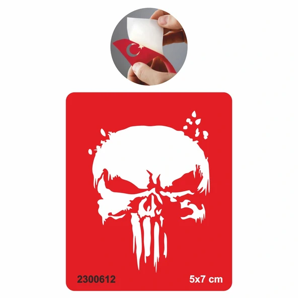 Cesur Kurukafa Tattoo Geçici Dövme Şablonları Kına Kalıpları ürün görseli 1