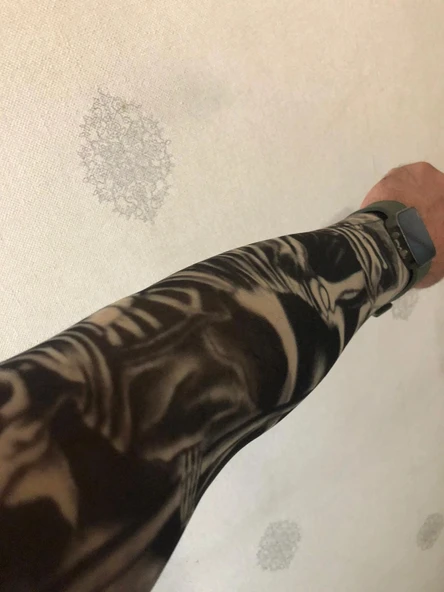 Giyilebilir Çorap Dövme İskelet Dövmesi Çift Kol - Resim 2