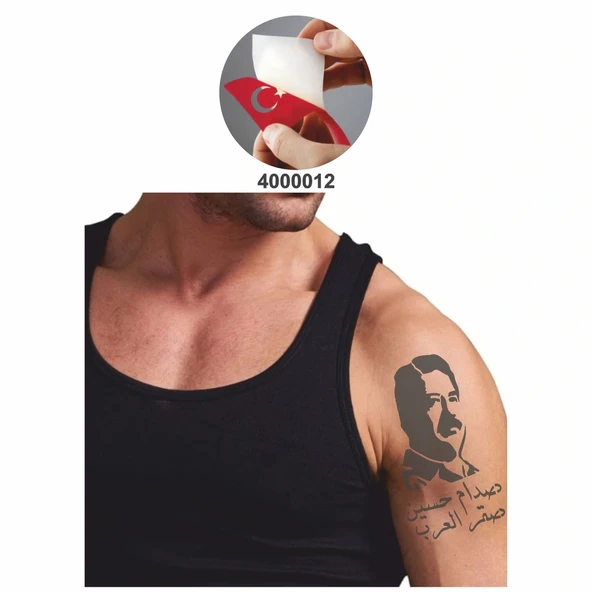 Saddam Tattoo Geçici Dövme Şablonları Kına Kalıpları - Resim 2