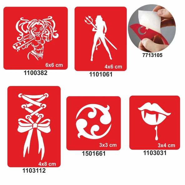 Güçlü Yaradılış 5 li Set Geçici Dövme Kına Şablonu