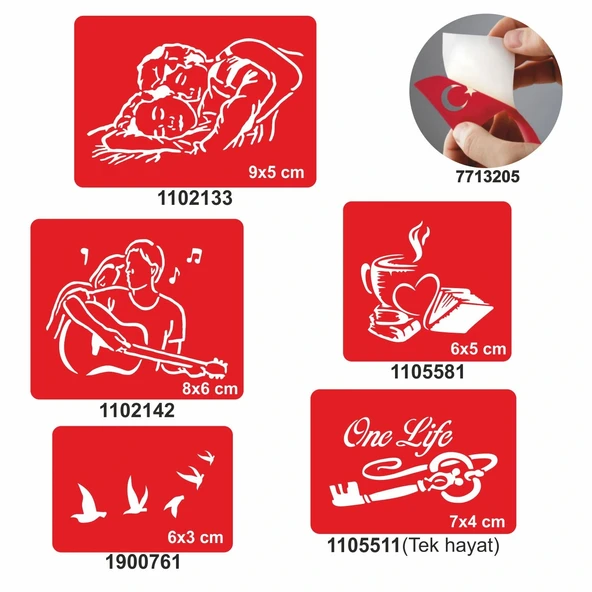 Sarmaş Dolaş Desenler 5 li Set Geçici Dövme Kına Şablonu ürün görseli 1