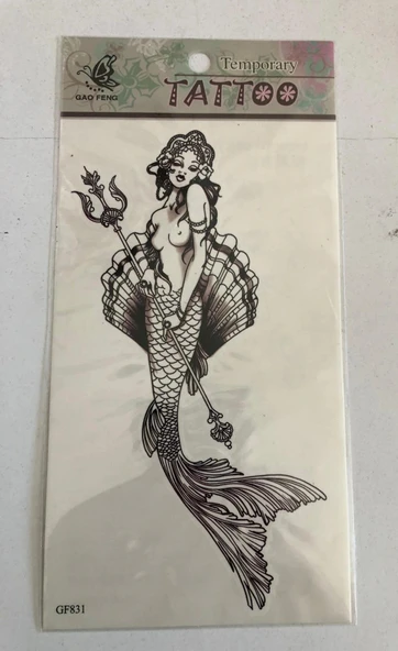 Deniz Kızı Yapıştırma Sticker Dövme Geçici Dövme Temporary Tattoos ürün görseli 1