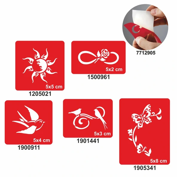 Bahar Sarhoşluğu 5 li Set Geçici Dövme Kına Şablonu ürün görseli 1