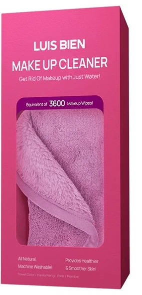 Luis Bien Make Up Cleaner-Makyaj ve Yüz Temizleyici Pembe Havlu ürün görseli