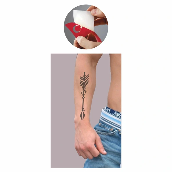 Hedefe Doğru  Ok  Tattoo Geçici Dövme Şablonları Kına Kalıpları - Resim 2