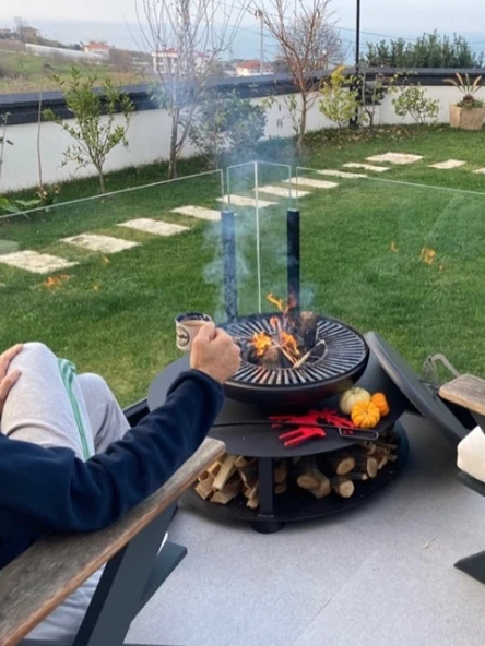 FUJI Odunluklu Ateş Çukuru, Bahçe Şöminesi & Bahçe Masası - Resim 6