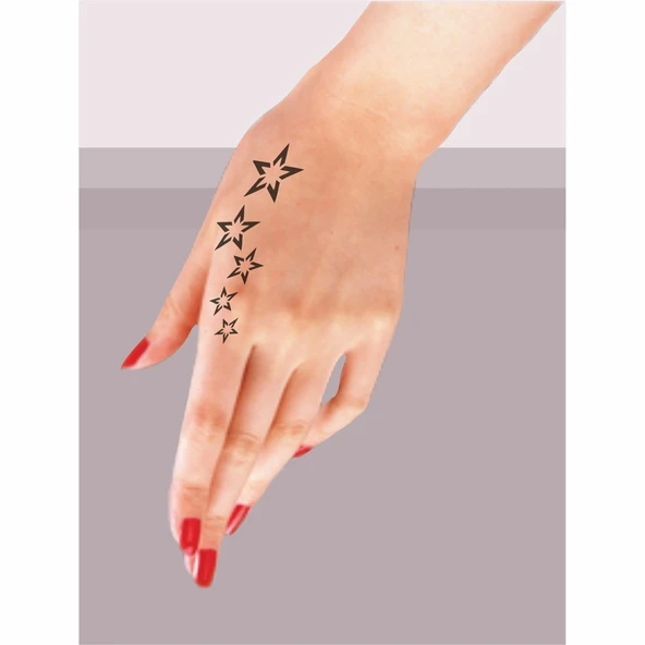 Kuyruklu Yıldız Tattoo Geçici Dövme Şablonları Kına Kalıpları - 2