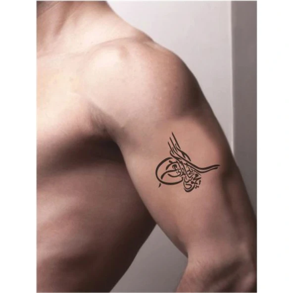 Osmanlı Tuğrası Tattoo Geçici Dövme Şablonları Kına Kalıpları - Resim 2