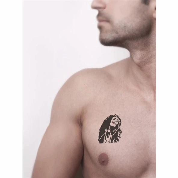 Reggae Efanesi Bob Marley Tattoo Geçici Dövme Şablonları Kına Kalıpları - Resim 2