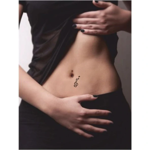 Minik Notanın Minik Anahtarı Tattoo Geçici Dövme Şablonları Kına Kalıpları - Resim 2