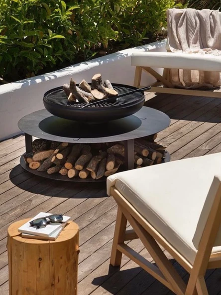 FUJI Odunluklu Ateş Çukuru, Bahçe Şöminesi & Bahçe Masası - Resim 4