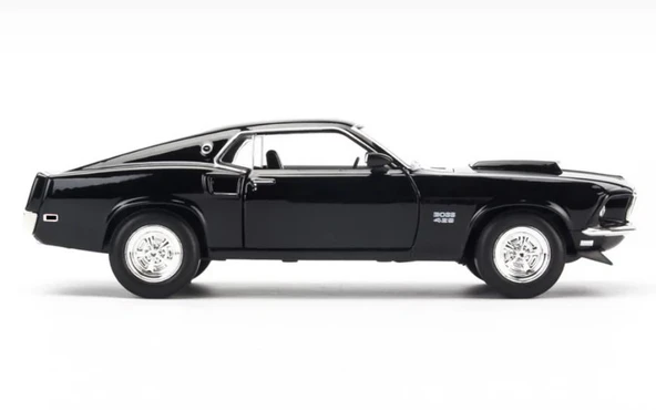 Oyuncak Metal Model Araba 1/36 Çek Bırak Siyah 1969 Ford Mustang - Resim 3