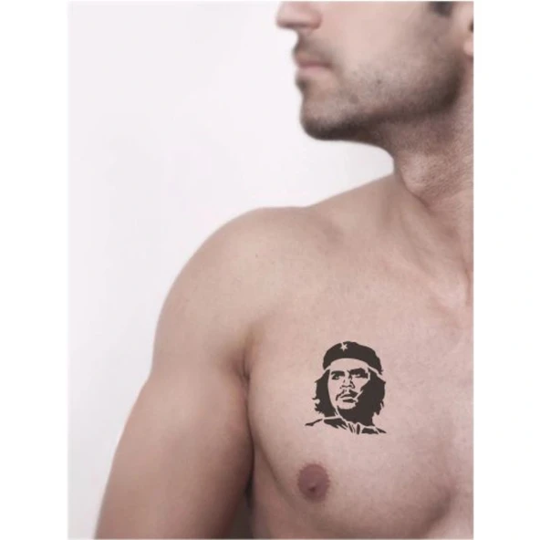 Che Guevara Tattoo Geçici Dövme Şablonları Kına Kalıpları - Resim 2