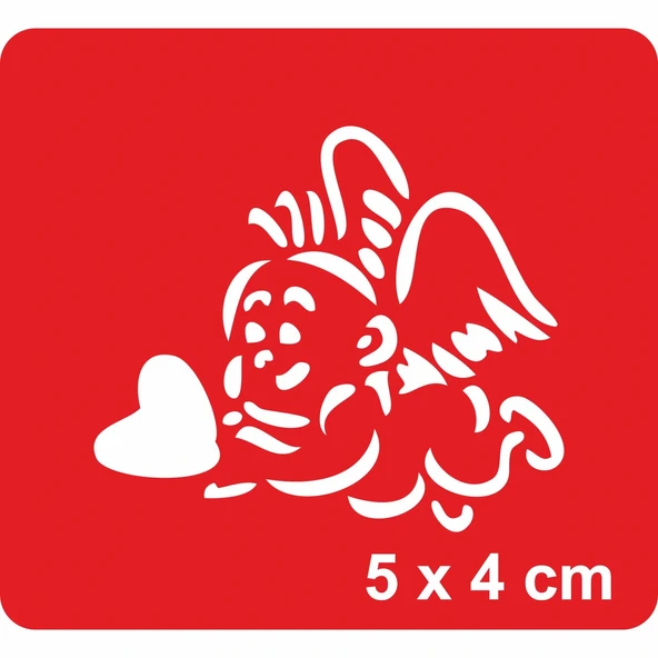 Bebek Melek Kalp  Tattoo Geçici Dövme Şablonları Kına Kalıpları ürün görseli 1