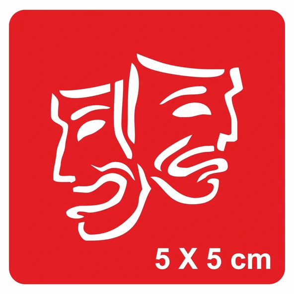 Tragedya ve Komedya Tiyatro Tattoo Geçici Dövme Şablonları Kına Kalıpları ürün görseli 1