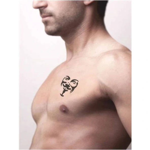 Özgürlük Savaşçısı Vendetta Tattoo Geçici Dövme Şablonları Kına Kalıpları - Resim 2