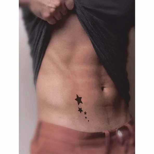 Gökyüzünde Yalnız Gezen Yıldızlar-1 Tattoo Geçici Dövme Şablonları Kına Kalıpları - 2