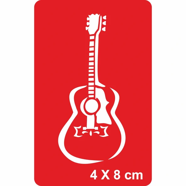 Klasik Gitar Tattoo Geçici Dövme Şablonları Kına Kalıpları ürün görseli 1