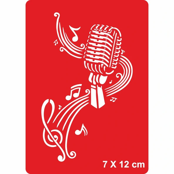 Şarkı Mikrofon Nota  Tattoo Geçici Dövme Şablonları Kına Kalıpları ürün görseli 1