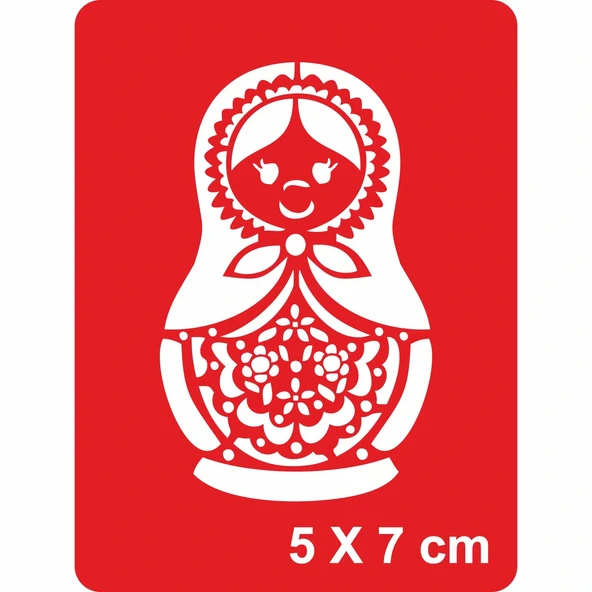 Matruşka Tattoo Geçici Dövme Şablonları Kına Kalıpları ürün görseli 1