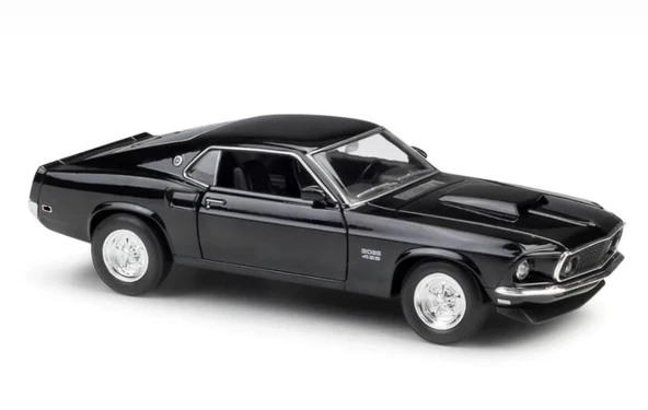 Oyuncak Metal Model Araba 1/36 Çek Bırak Siyah 1969 Ford Mustang - Resim 2