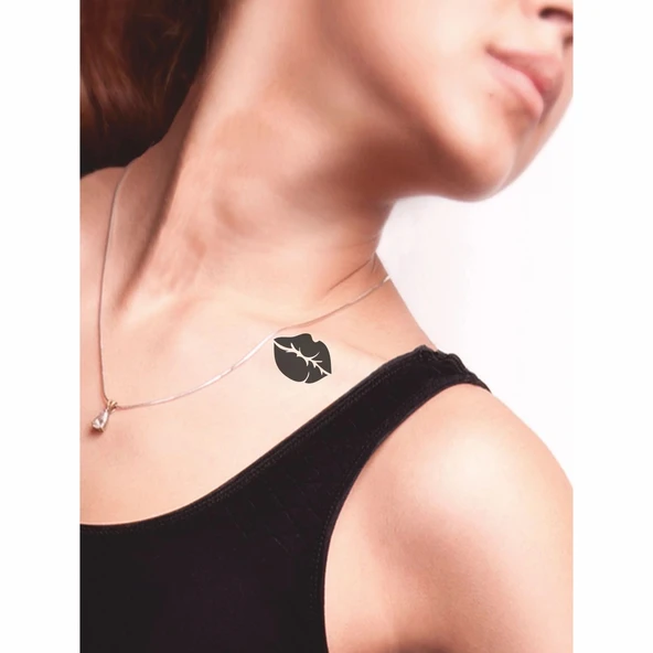 Öpücük Dudak  Tattoo Geçici Dövme Şablonları Kına Kalıpları - Resim 2