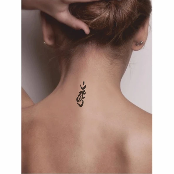 Kadın Kanji Tattoo Geçici Dövme Şablonları Kına Kalıpları - Resim 2