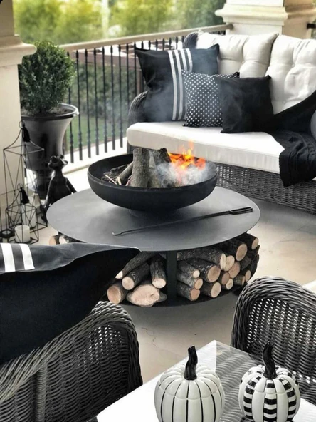 FUJI Odunluklu Ateş Çukuru, Bahçe Şöminesi & Bahçe Masası - Resim 2