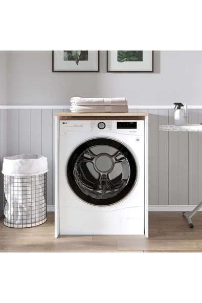 Moda Çamaşır Makinesi Dolabı, Kurutma Makinesi Dolabı Kapaksız-Beyaz ürün görseli 1