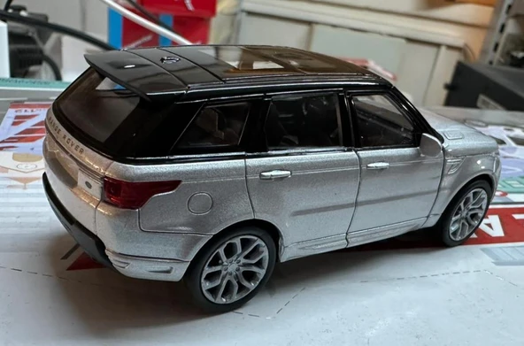 Oyuncak Metal Model Araba 1/36 Çek Bırak Gri Range Rover Sport - Resim 3